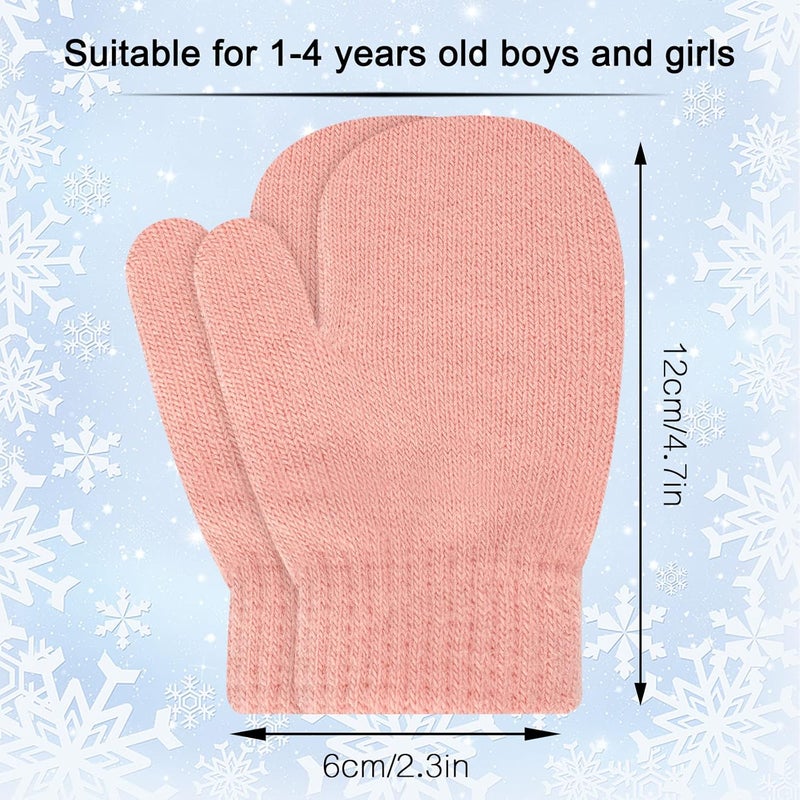 ONESING 5 Pair Toddler Mittens Black Baby Winter Gloves for Girls Boys - Warm Newborn Gloves - Image 2